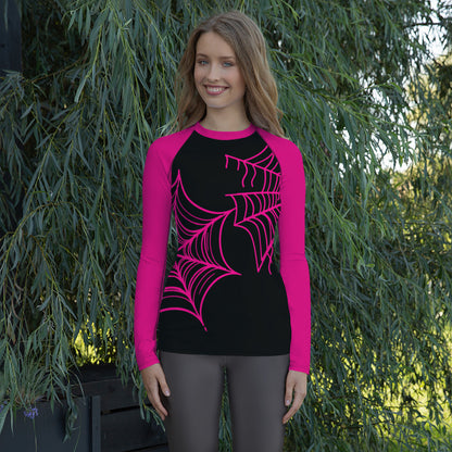 Spider-Gwen Webs (Black) Women's Rash Guard