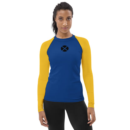 Xavier's School "Blue and Gold" (Dark) Women's Rash Guard