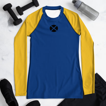 Xavier's School "Blue and Gold" (Dark) Women's Rash Guard