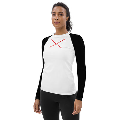 Deadpool Katanas (White) Women's Rash Guard