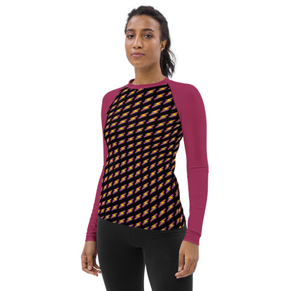 Intergalactic Lightning Bolt (Black) Women's Rash Guard