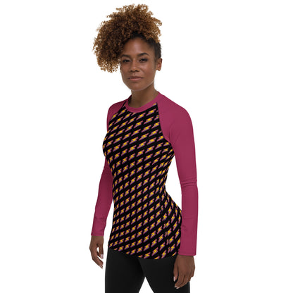 Intergalactic Lightning Bolt (Black) Women's Rash Guard