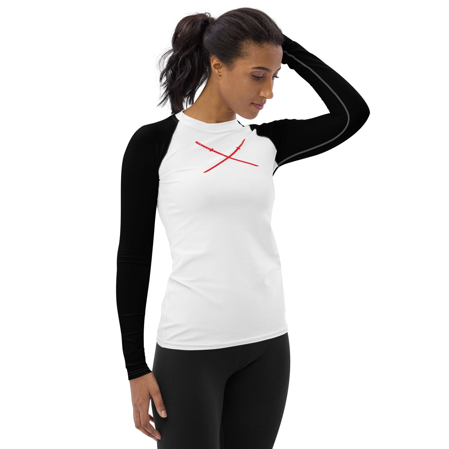 Deadpool Katanas (White) Women's Rash Guard