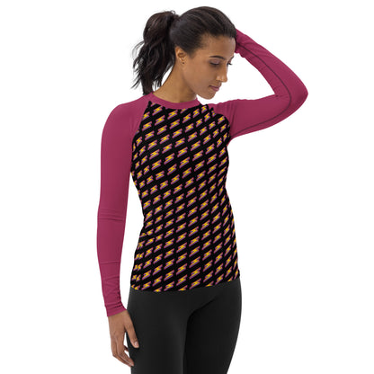 Intergalactic Lightning Bolt (Black) Women's Rash Guard