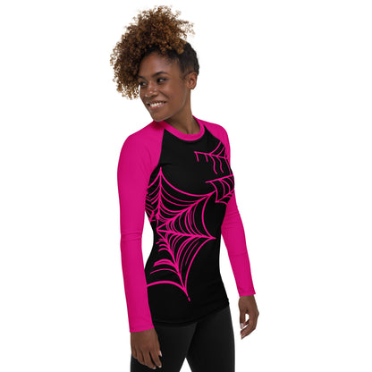 Spider-Gwen Webs (Black) Women's Rash Guard