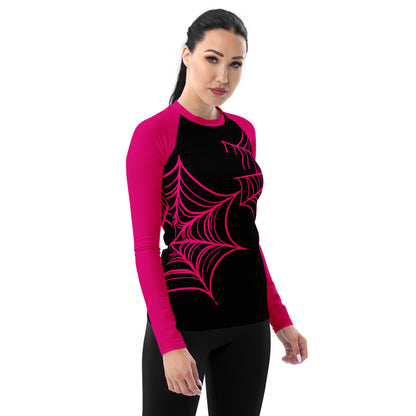 Spider-Gwen Webs (Black) Women's Rash Guard