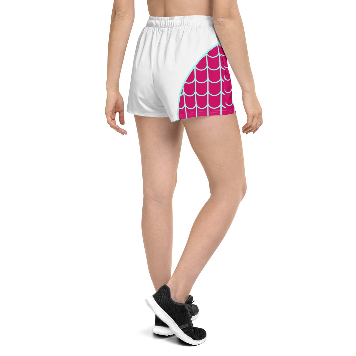 Spider-Gwen Women’s Recycled Athletic Shorts (White)