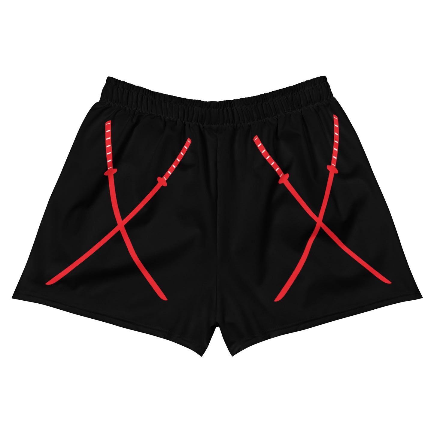 Deadpool Katanas (Black) Women’s Recycled Athletic Shorts