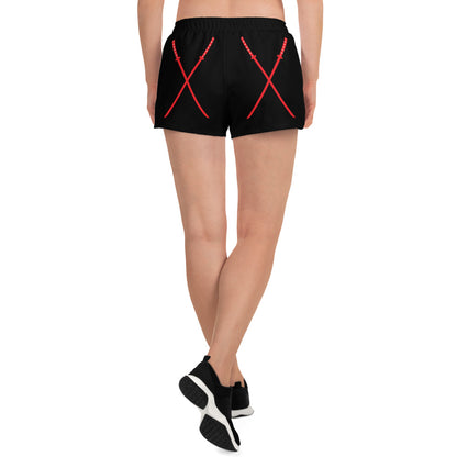 Deadpool Katanas (Black) Women’s Recycled Athletic Shorts