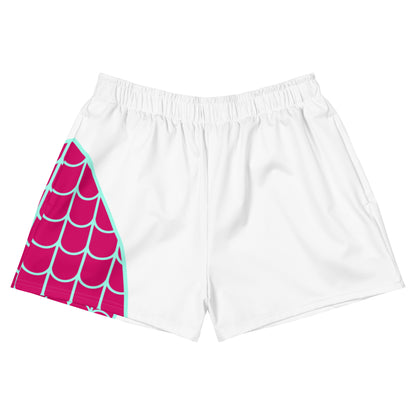 Spider-Gwen Women’s Recycled Athletic Shorts (White)