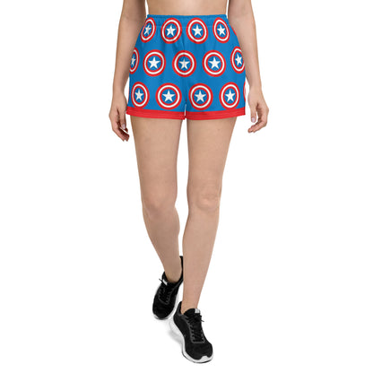 Captain America Shield Women’s Recycled Athletic Shorts