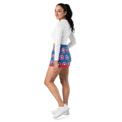 Captain America Shield Women’s Recycled Athletic Shorts