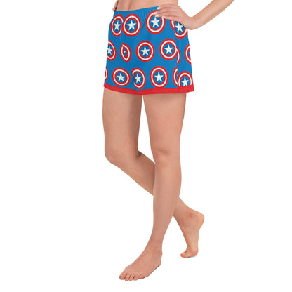 Captain America Shield Women’s Recycled Athletic Shorts