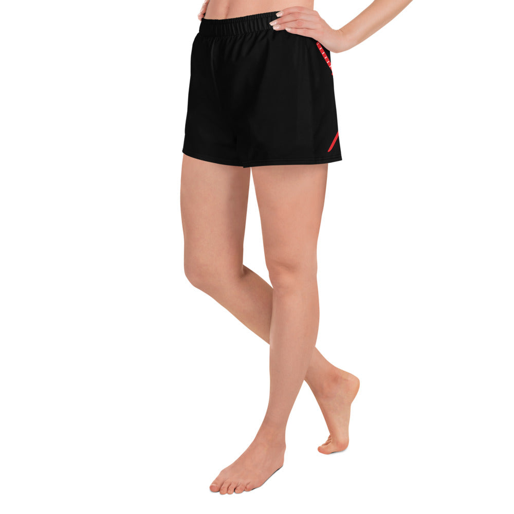 Deadpool Katanas (Black) Women’s Recycled Athletic Shorts