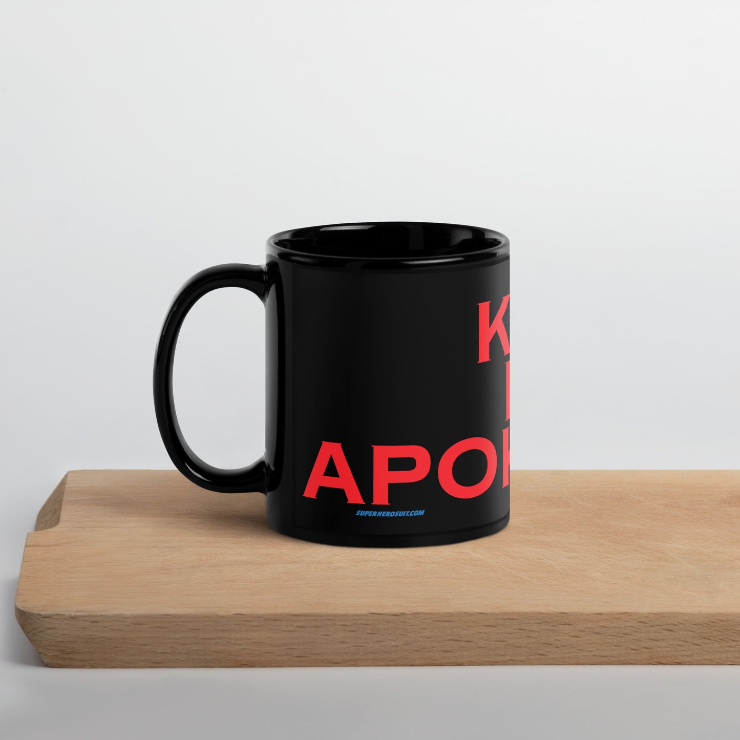 Darkseid "Kiss My Apokolips" Black Glossy Mug