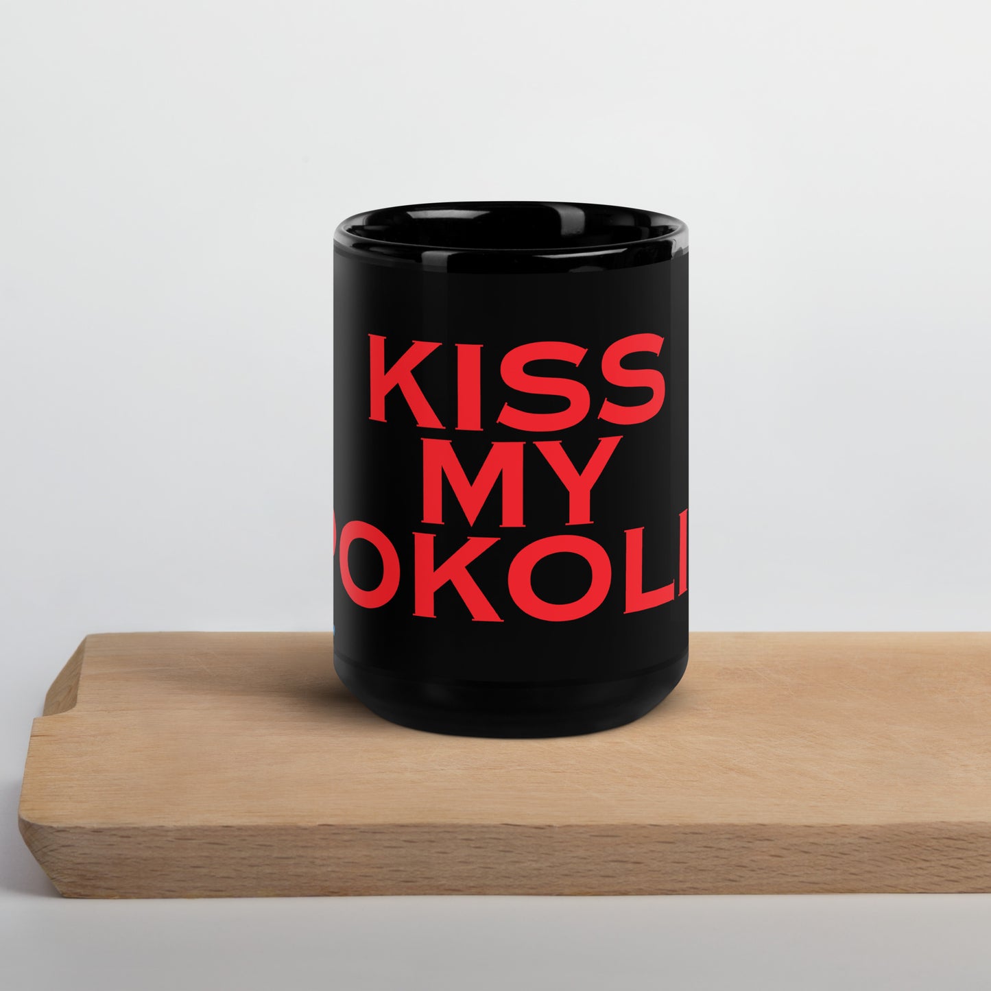 Darkseid "Kiss My Apokolips" Black Glossy Mug