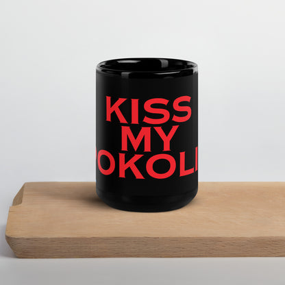 Darkseid "Kiss My Apokolips" Black Glossy Mug