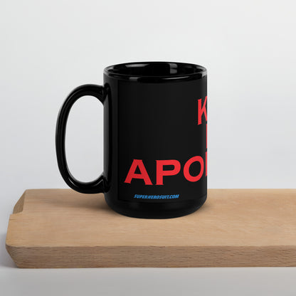 Darkseid "Kiss My Apokolips" Black Glossy Mug