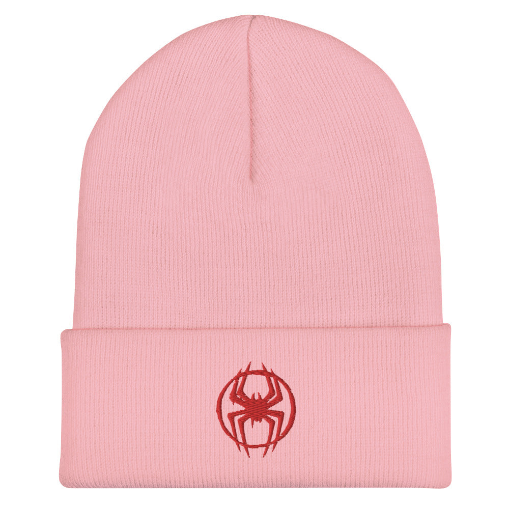 Miles Morales Spray Painted Spider Logo Embroidered Cuffed Beanie