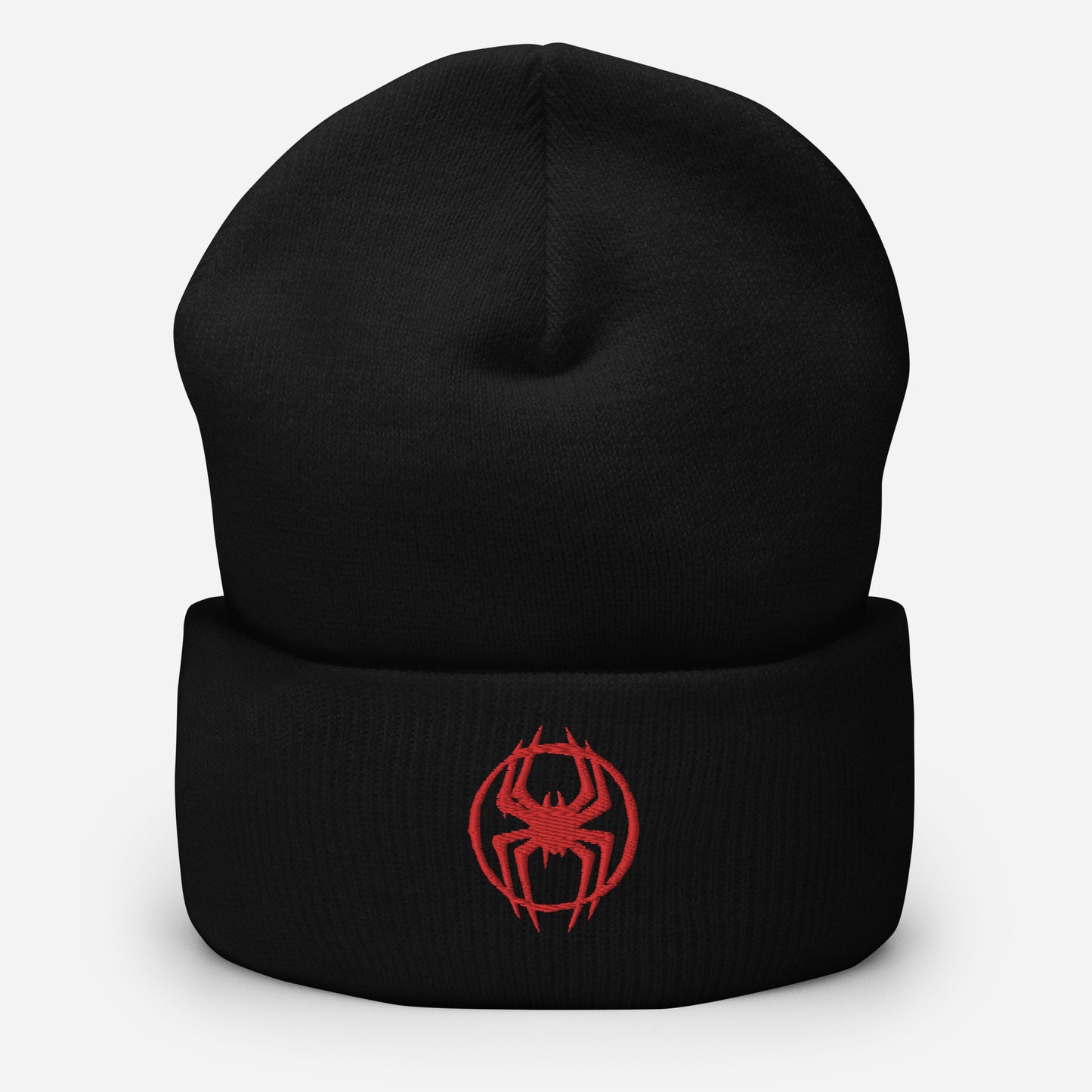 Miles Morales Spray Painted Spider Logo Embroidered Cuffed Beanie