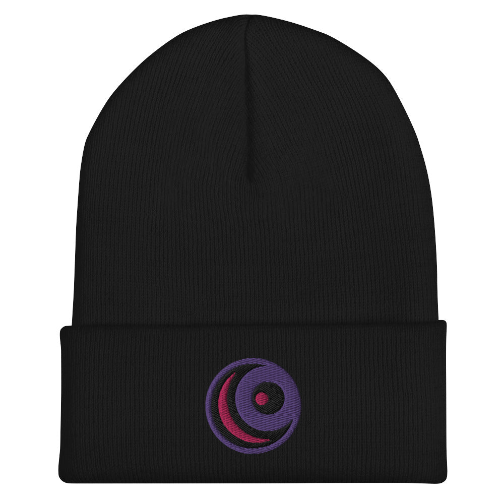 Raven Embroidered Cuffed Beanie