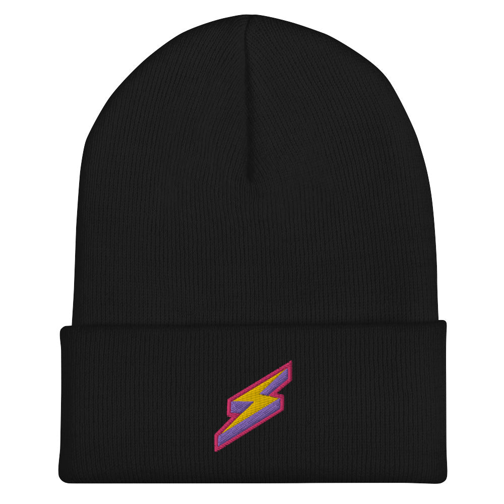 Intergalactic Lightning Bolt Embroidered Cuffed Beanie