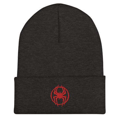 Miles Morales Spray Painted Spider Logo Embroidered Cuffed Beanie