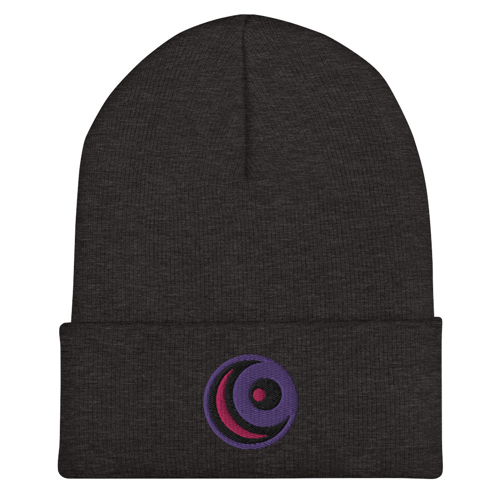 Raven Embroidered Cuffed Beanie