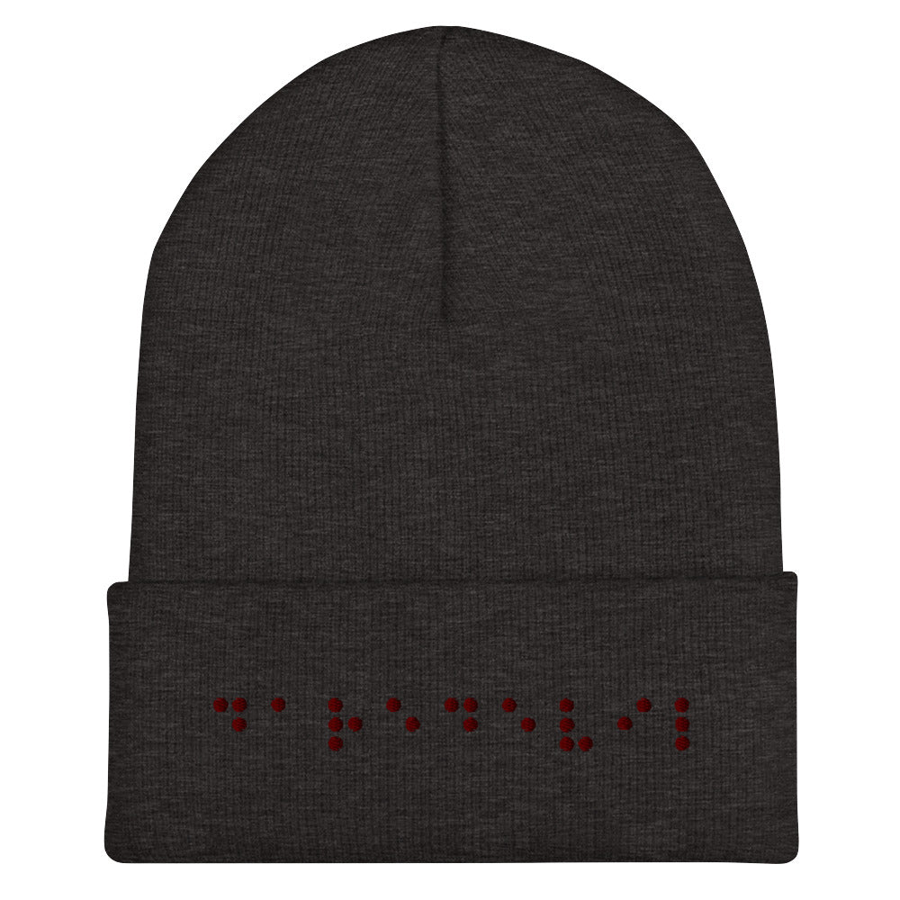 Matt Murdock Braille "Daredevil" Embroidered Cuffed Beanie