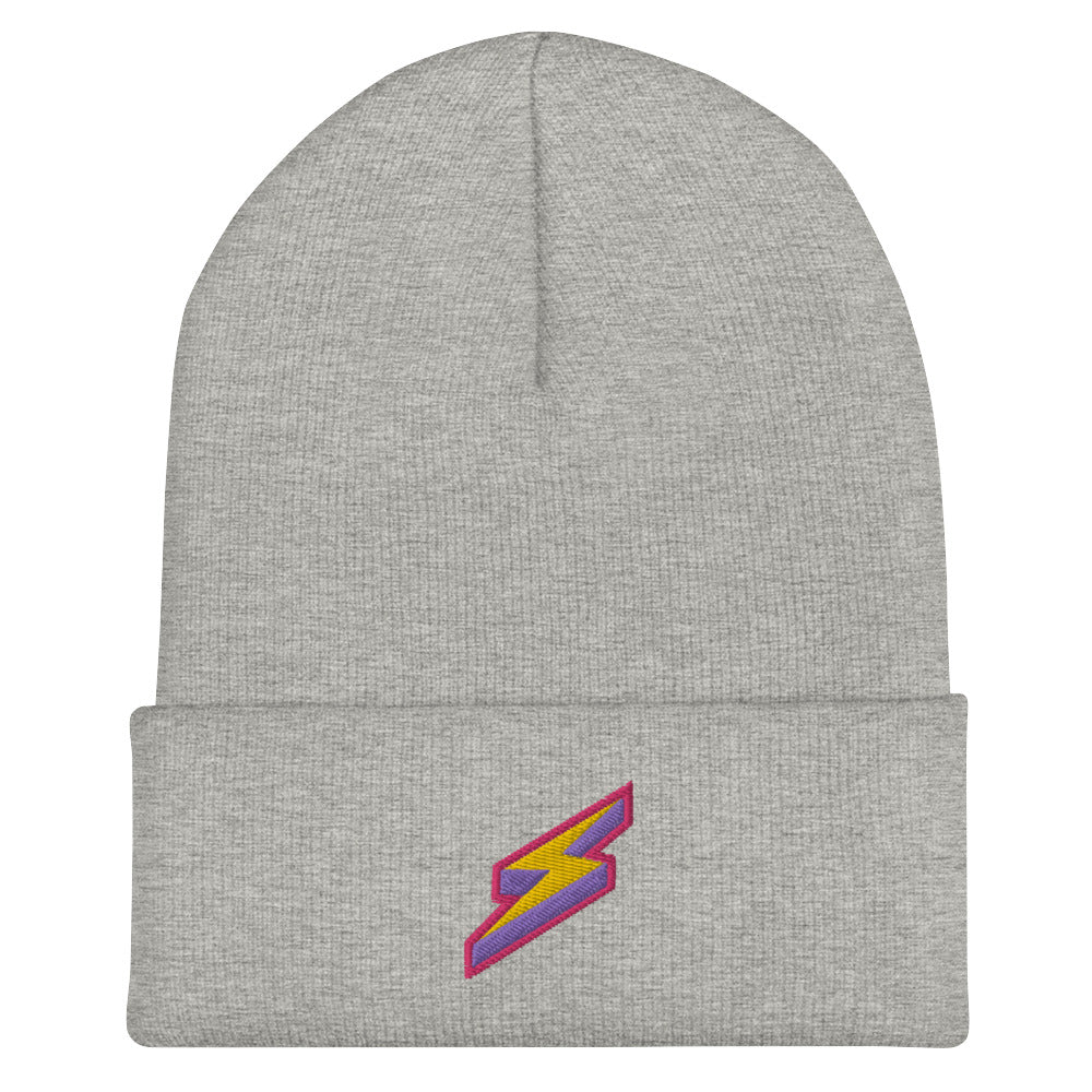 Intergalactic Lightning Bolt Embroidered Cuffed Beanie