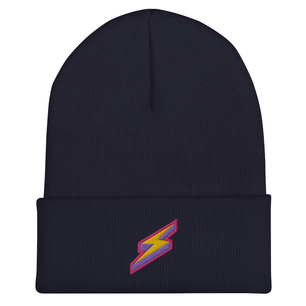 Intergalactic Lightning Bolt Embroidered Cuffed Beanie