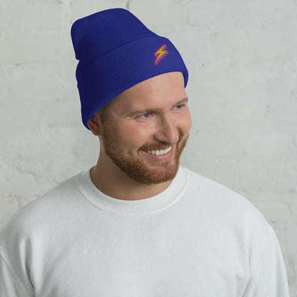 Intergalactic Lightning Bolt Embroidered Cuffed Beanie