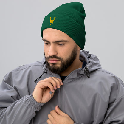 Loki Helmet Embroidered Cuffed Beanie