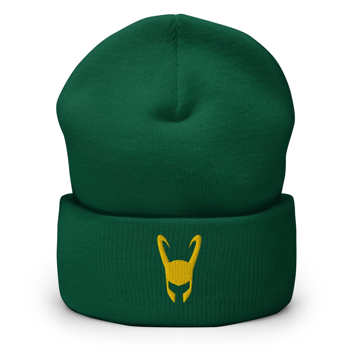 Loki Helmet Embroidered Cuffed Beanie