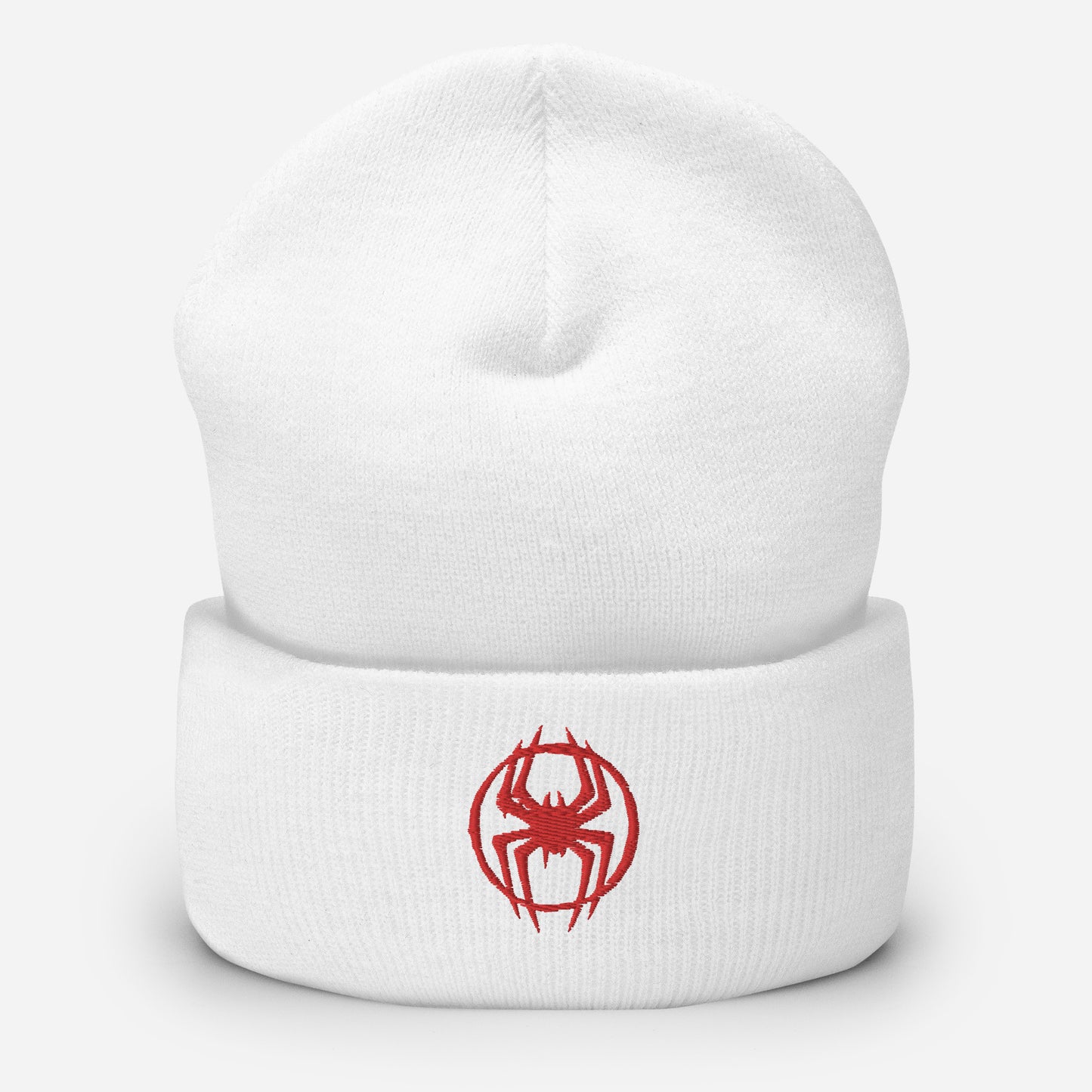 Miles Morales Spray Painted Spider Logo Embroidered Cuffed Beanie