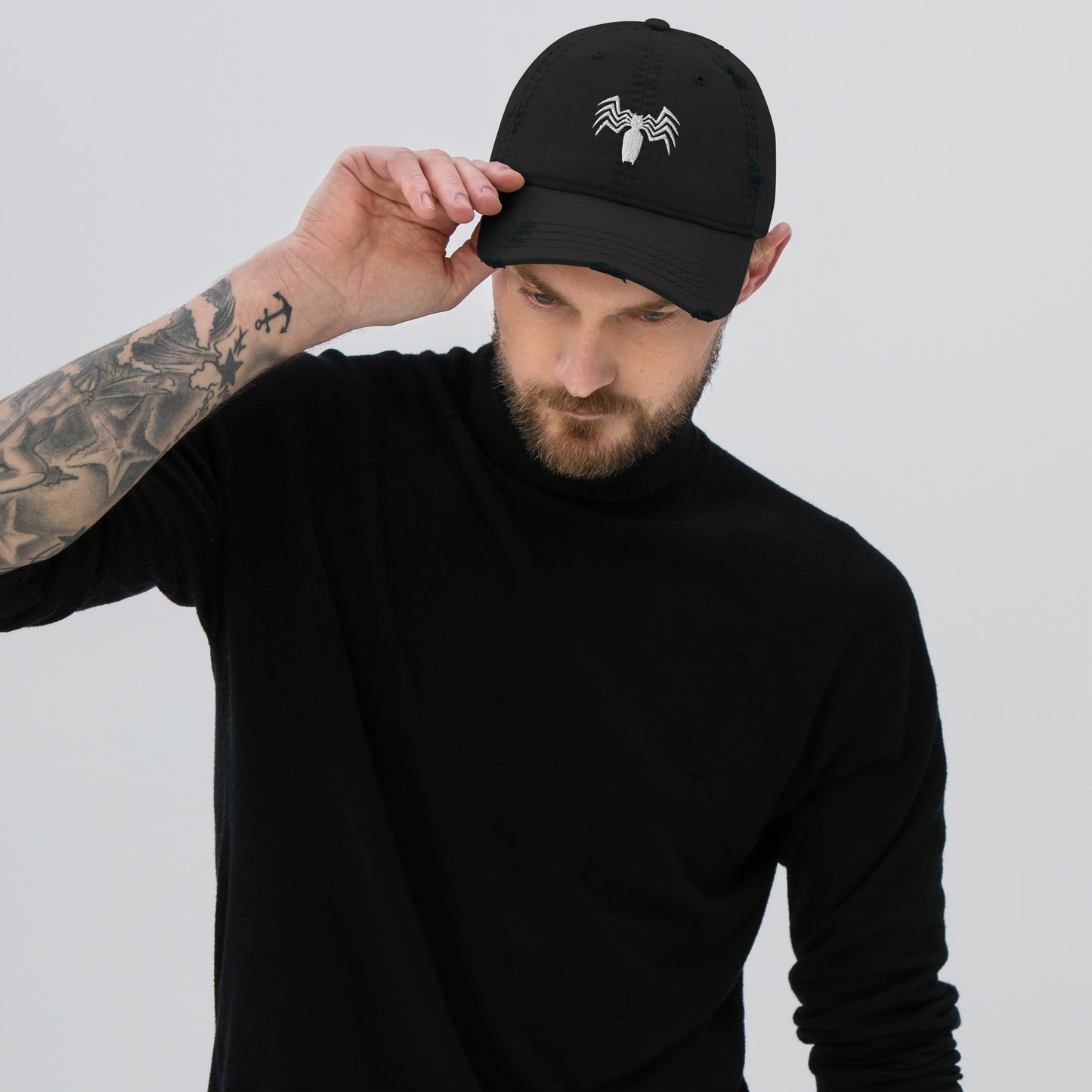 Venom Symbiote Embroidered Distressed Hat