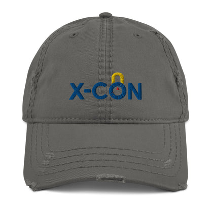 X-CON Security Embroidered Distressed Hat