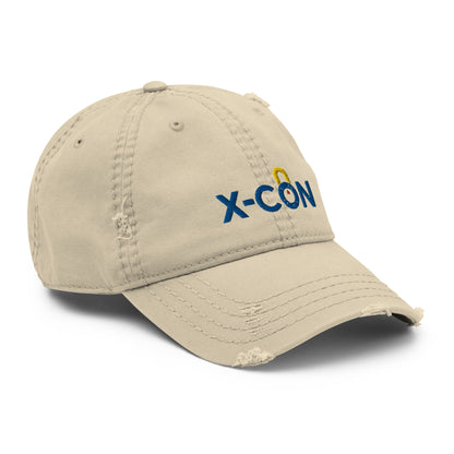 X-CON Security Embroidered Distressed Hat