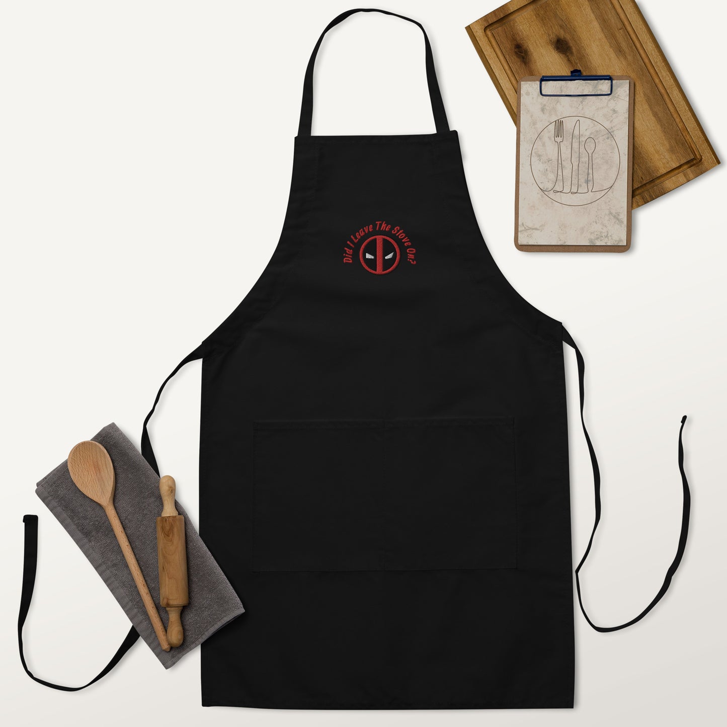 Deadpool Did I Leave The Stove On? Embroidered Apron