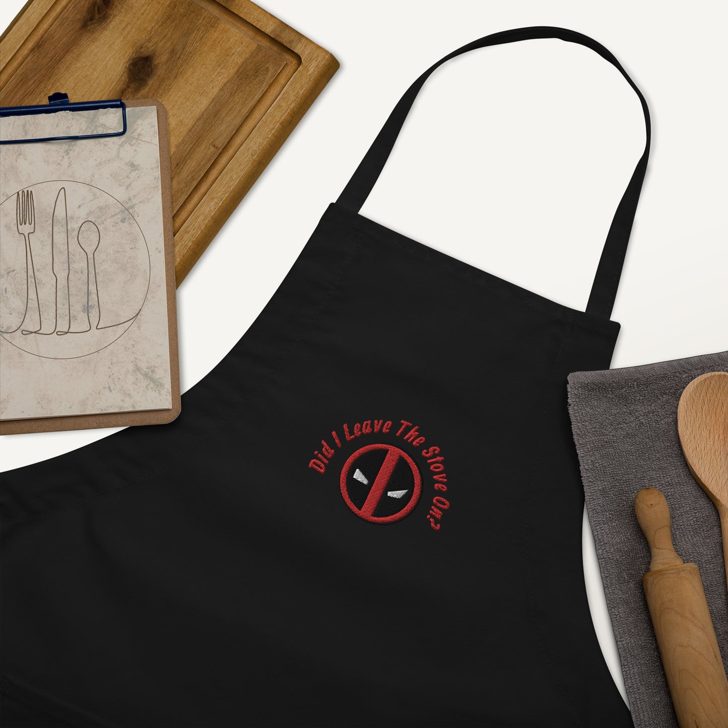 Deadpool Did I Leave The Stove On? Embroidered Apron