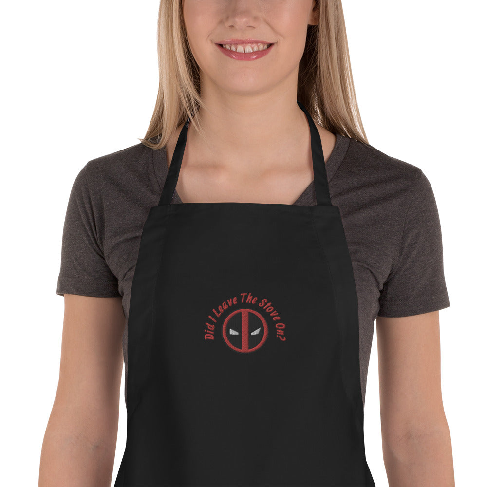 Deadpool Did I Leave The Stove On? Embroidered Apron