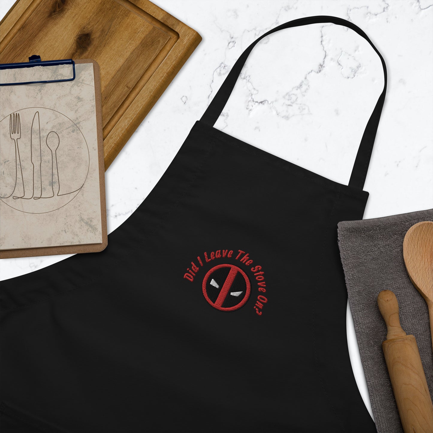 Deadpool Did I Leave The Stove On? Embroidered Apron