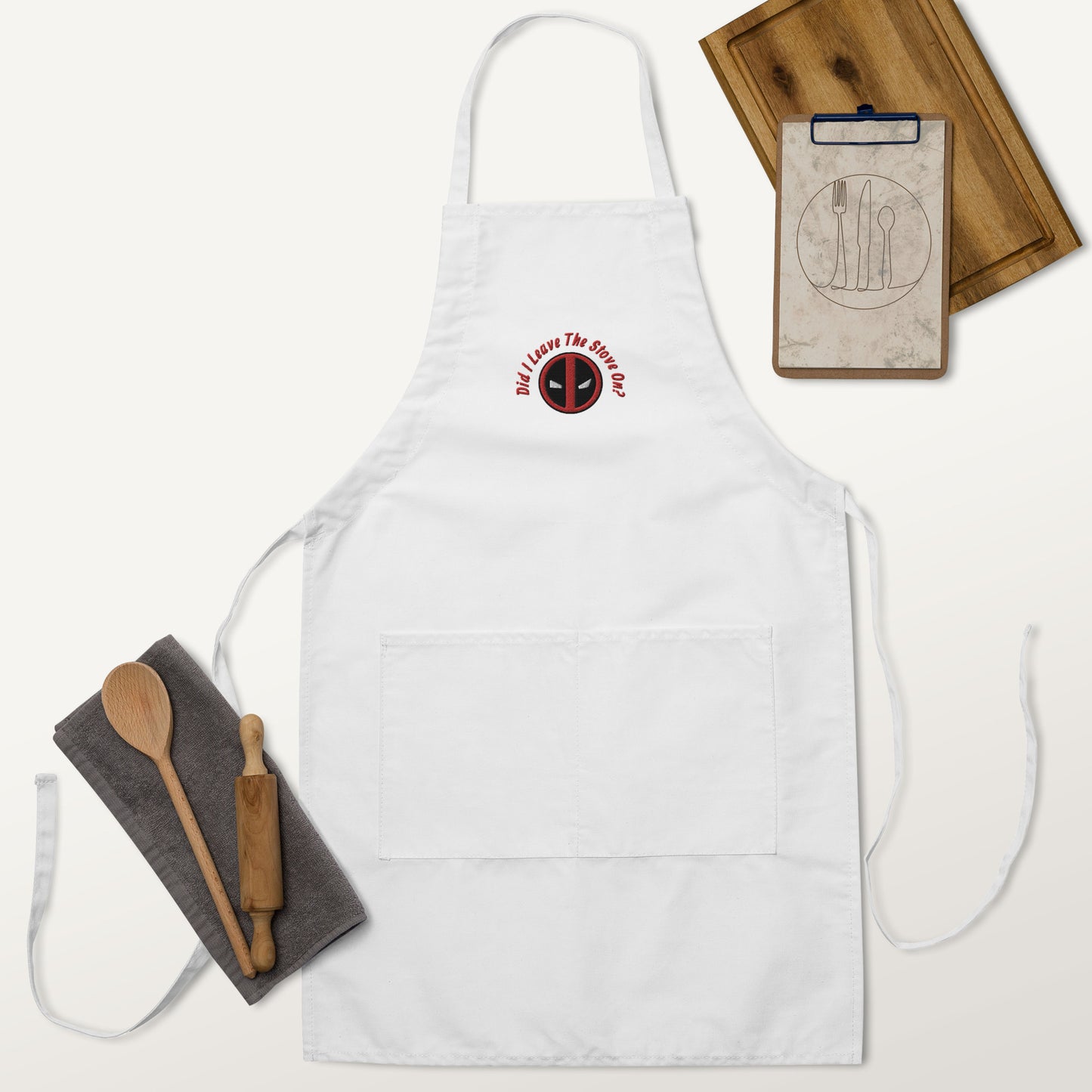 Deadpool Did I Leave The Stove On? Embroidered Apron