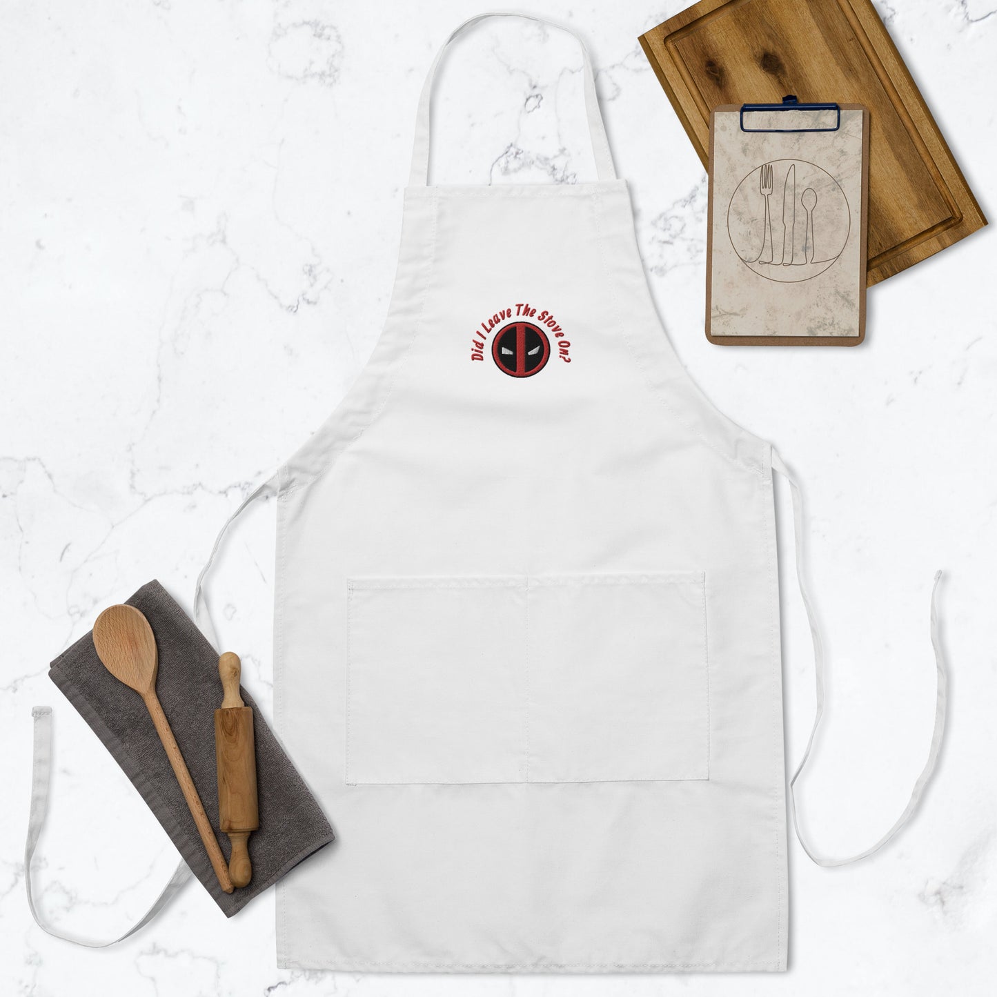 Deadpool Did I Leave The Stove On? Embroidered Apron