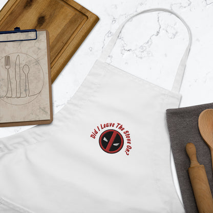 Deadpool Did I Leave The Stove On? Embroidered Apron