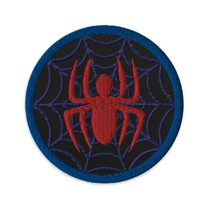 Classic Red Spider-Man Logo with Blue Web Embroidered Iron-on/Sew-on Patch