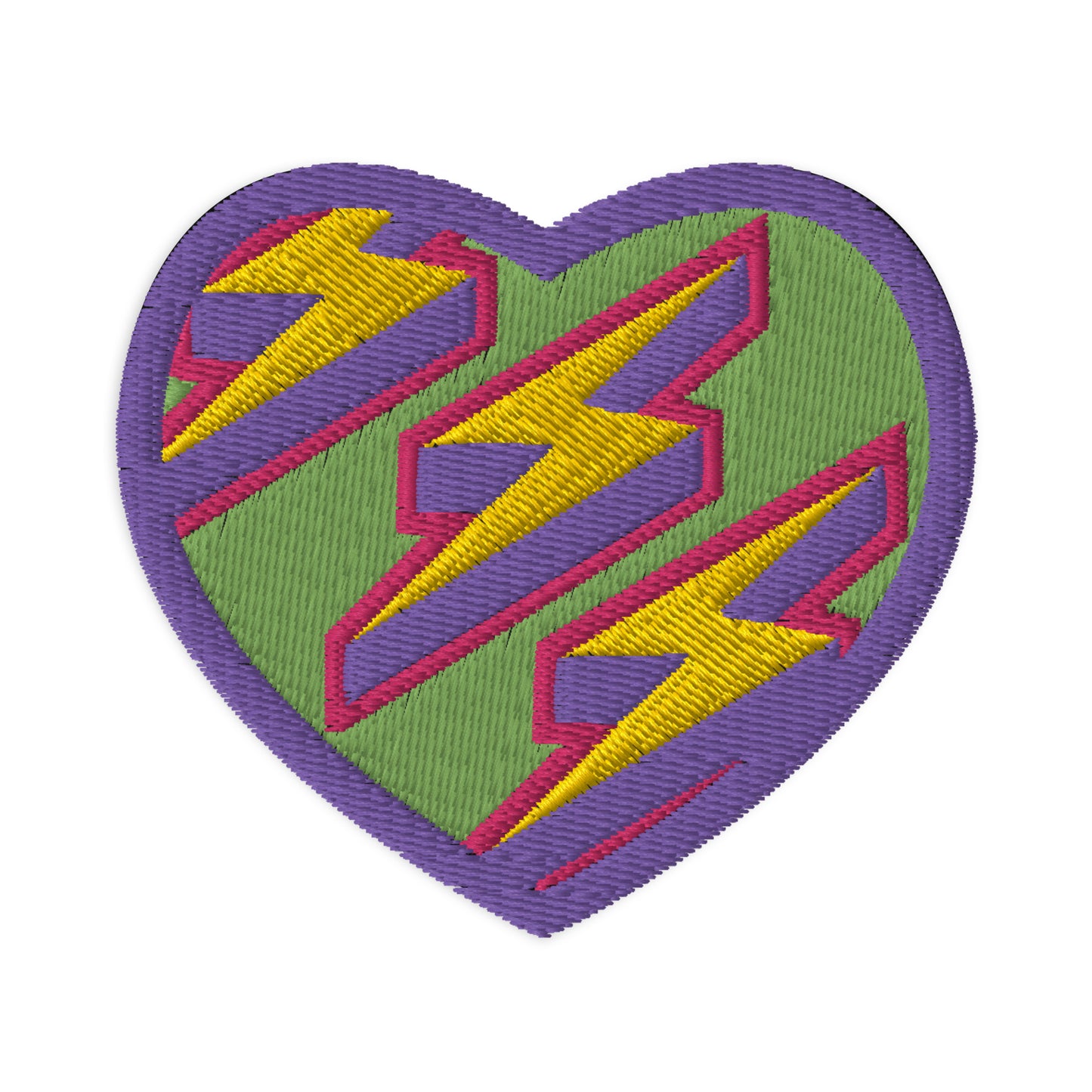 Intergalactic Lightning Bolt (Heart) Embroidered Iron-on/Sew-on Patch