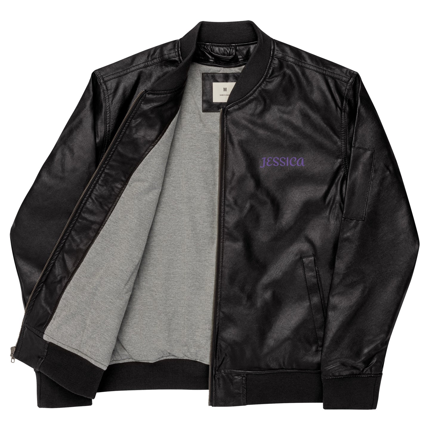 Jessica Jones A.K.A. Alias Investigations Embroidered Leather Bomber Jacket