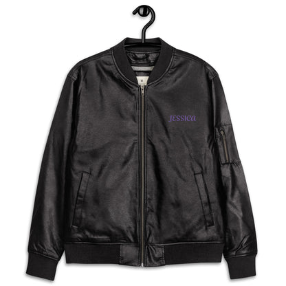 Jessica Jones A.K.A. Alias Investigations Embroidered Leather Bomber Jacket