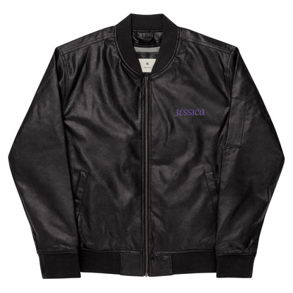 Jessica Jones A.K.A. Alias Investigations Embroidered Leather Bomber Jacket